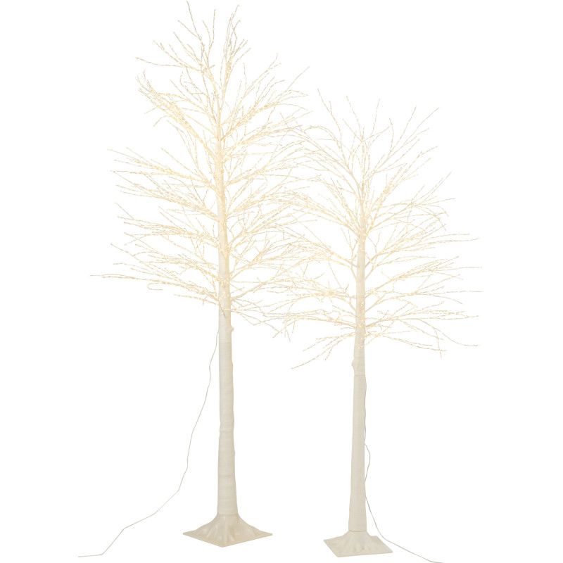 Grand Arbre lumineux déco XL Hauteur 210 cm en Métal Blanc Leavno - 6