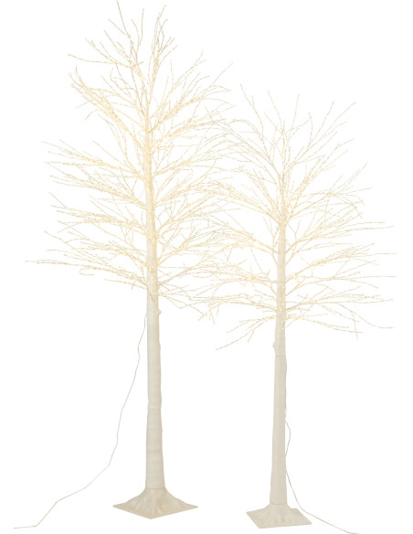 Grand Arbre lumineux déco XL Hauteur 210 cm en Métal Blanc Leavno - 6