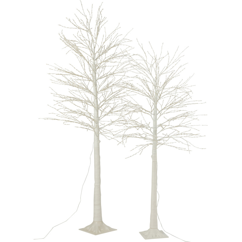 Grand Arbre lumineux déco XL Hauteur 210 cm en Métal Blanc Leavno - 7