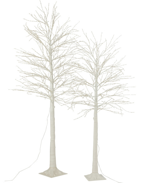 Grand Arbre lumineux déco XL Hauteur 210 cm en Métal Blanc Leavno - 7