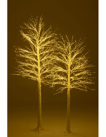 Grand Arbre lumineux déco XL Hauteur 210 cm en Métal Blanc Leavno - 8