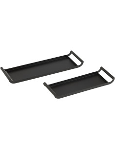 Plateau de service moderne Rectangulaire en Métal Noir Ilinio (Lot de 2) - 1