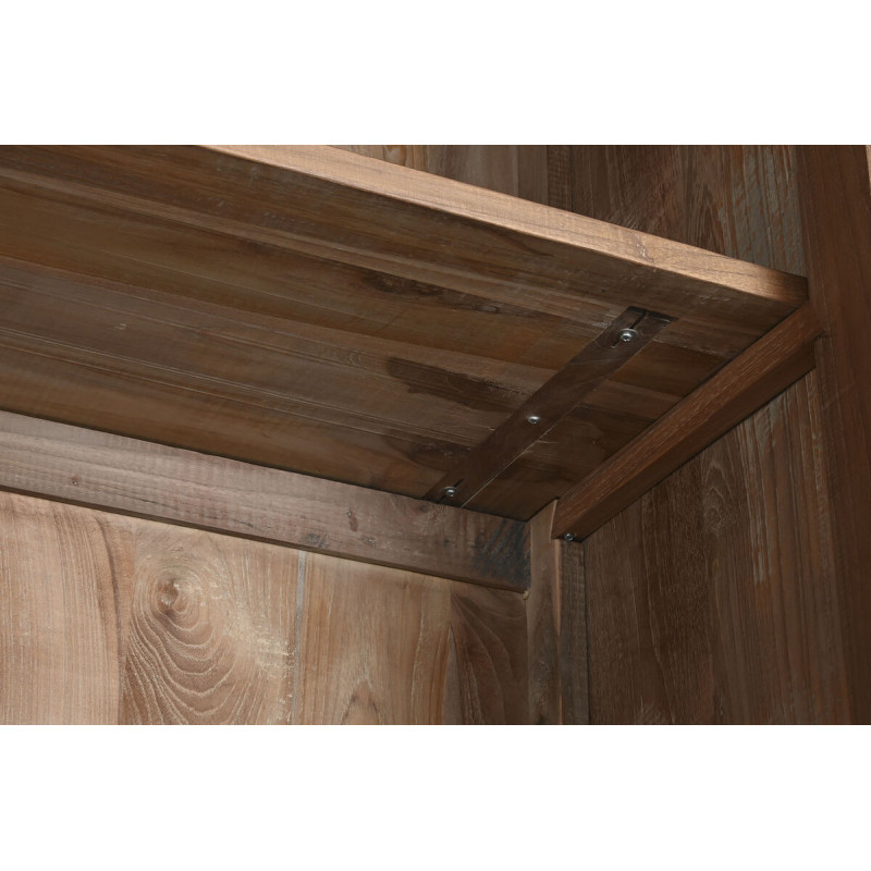 Grand Buffet Vitrine rustique Haut 4 portes 3 tiroirs en Bois de teck recyclé Marron Verre Transparent Grylo - 5