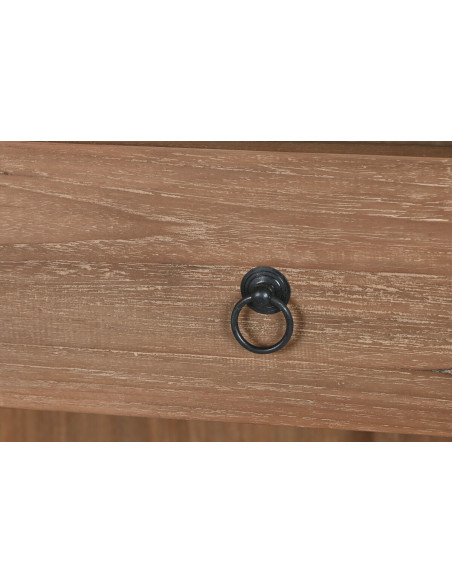 Grand Buffet Vitrine rustique Haut 4 portes 3 tiroirs en Bois de teck recyclé Marron Verre Transparent Grylo - 8