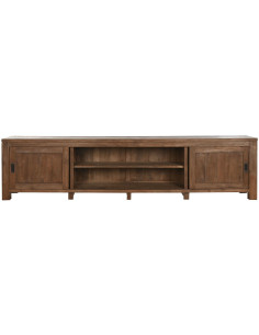 Grand Meuble télé vintage 2 portes 4 tiroirs en Bois de teck recyclé Marron Grylo - 3