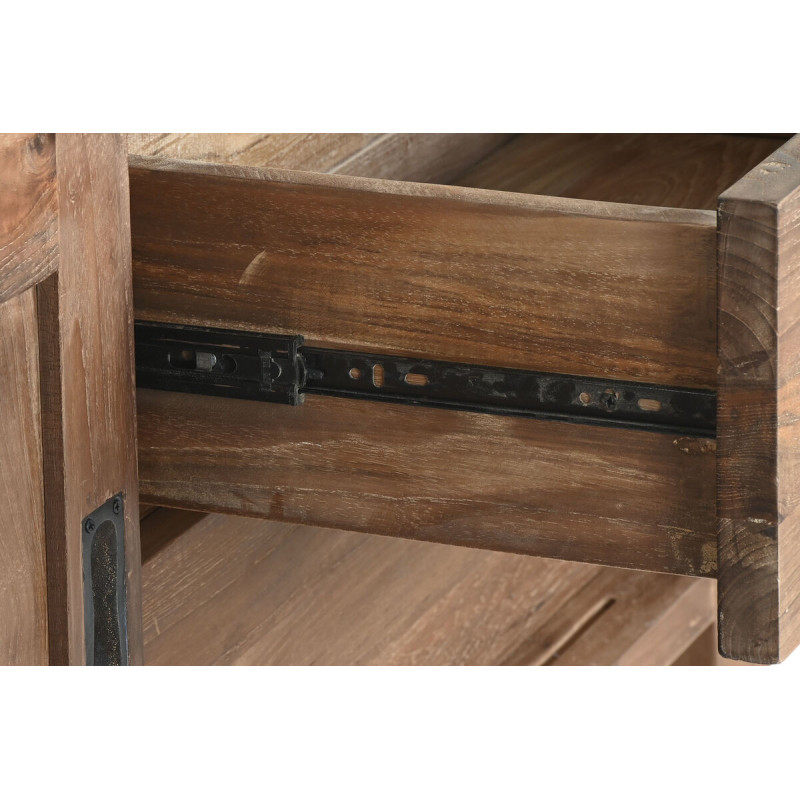Grand Meuble télé vintage 2 portes 4 tiroirs en Bois de teck recyclé Marron Grylo - 5