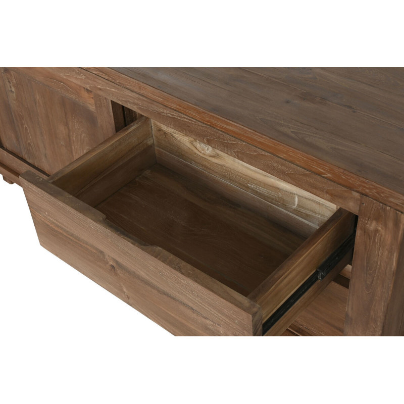 Grand Meuble télé vintage 2 portes 4 tiroirs en Bois de teck recyclé Marron Grylo - 6
