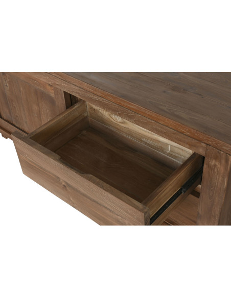 Grand Meuble télé vintage 2 portes 4 tiroirs en Bois de teck recyclé Marron Grylo - 6