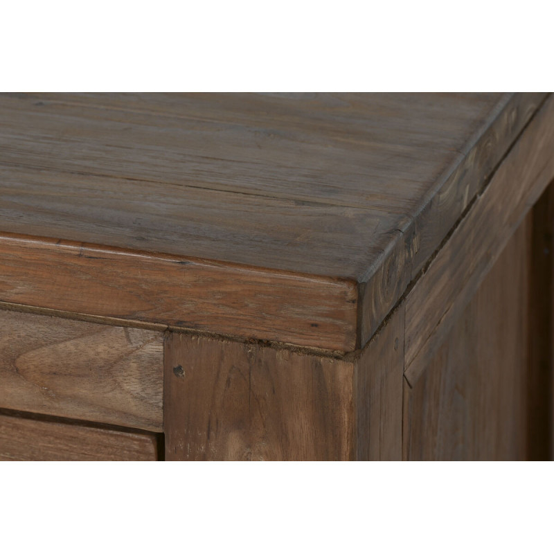 Grand Meuble télé vintage 2 portes 4 tiroirs en Bois de teck recyclé Marron Grylo - 8