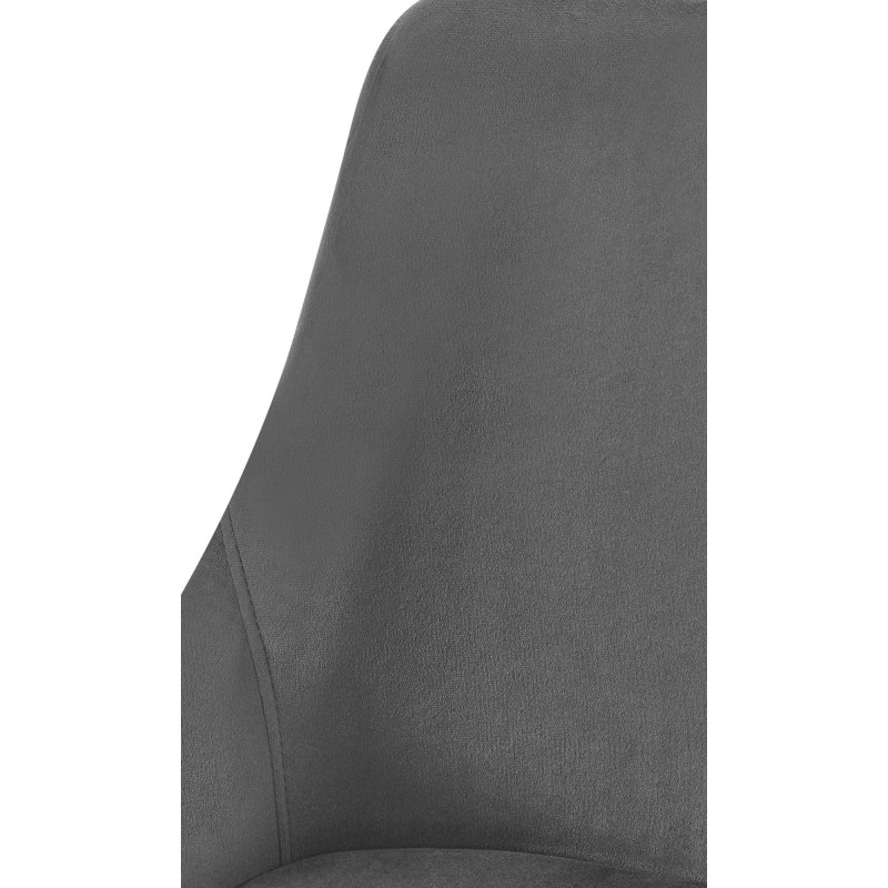 Chaise moderne en Velours Gris foncé Métal Doré Jorvila - 3