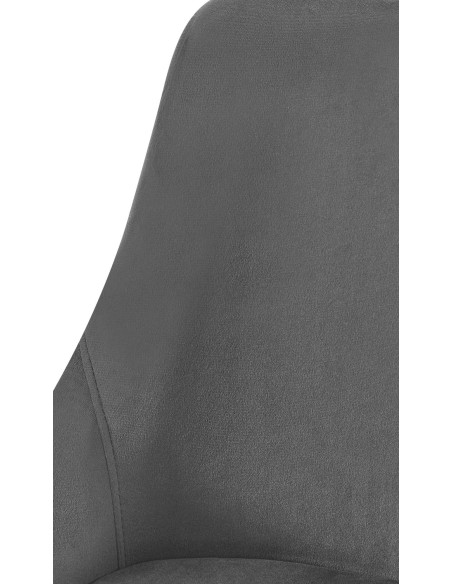 Chaise moderne en Velours Gris foncé Métal Doré Jorvila - 3