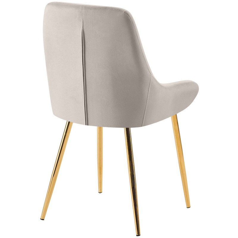 Chaise moderne en Velours Gris Métal Doré Jorvila - 2