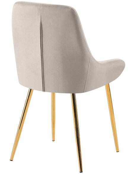 Chaise moderne en Velours Gris Métal Doré Jorvila - 2
