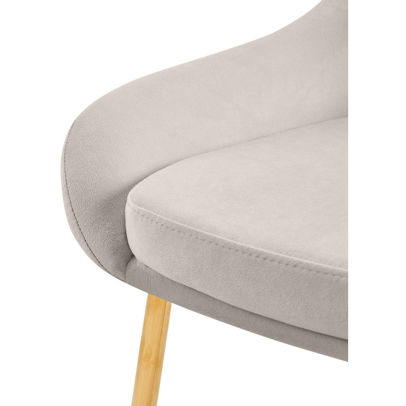 Chaise moderne en Velours Gris Métal Doré Jorvila - 4