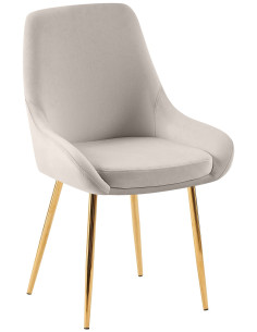 Chaise moderne en Velours Gris Métal Doré Jorvila - 1