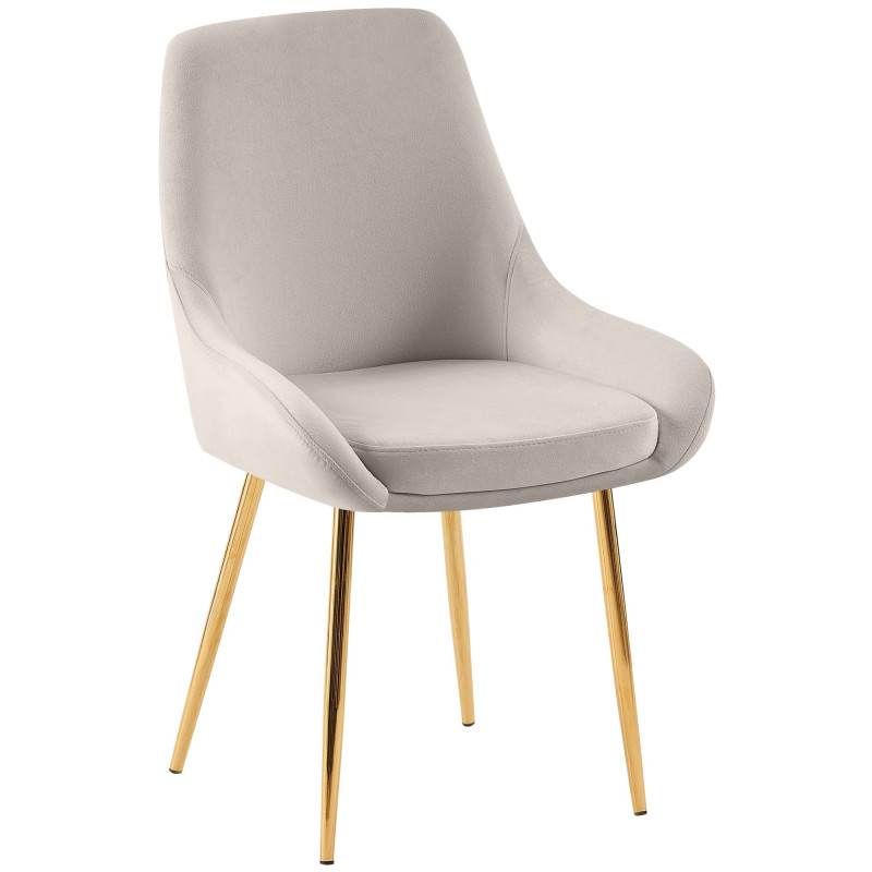 Chaise moderne en Velours Gris Métal Doré Jorvila - 1