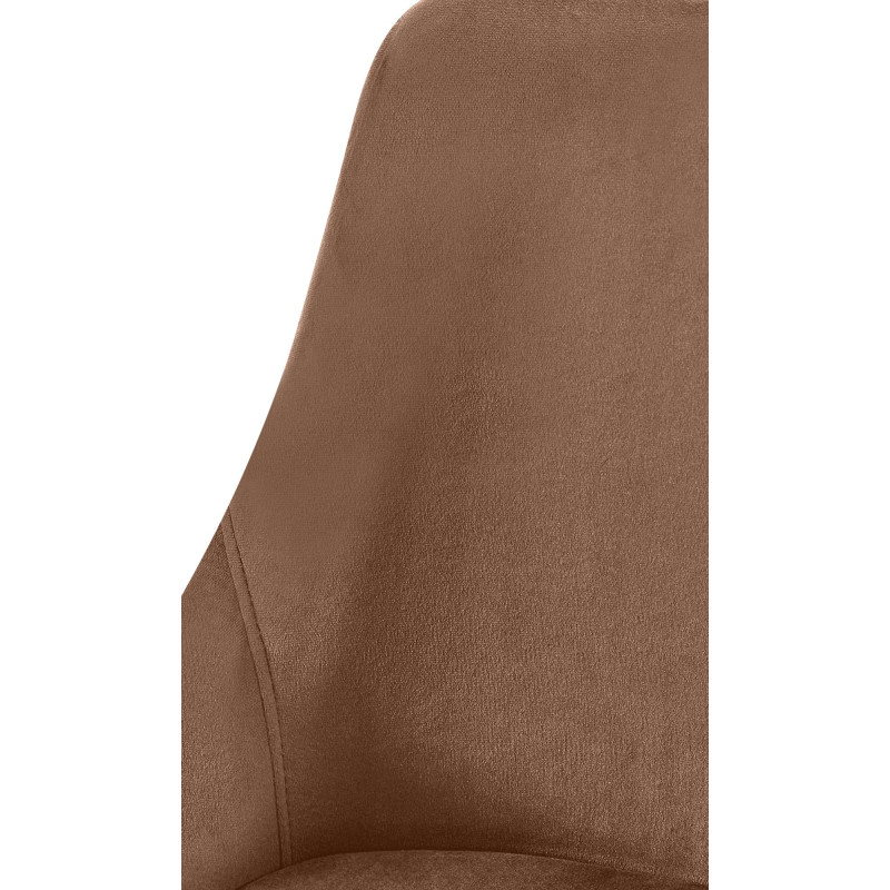 Chaise moderne en Velours Marron Métal Doré Jorvila - 4