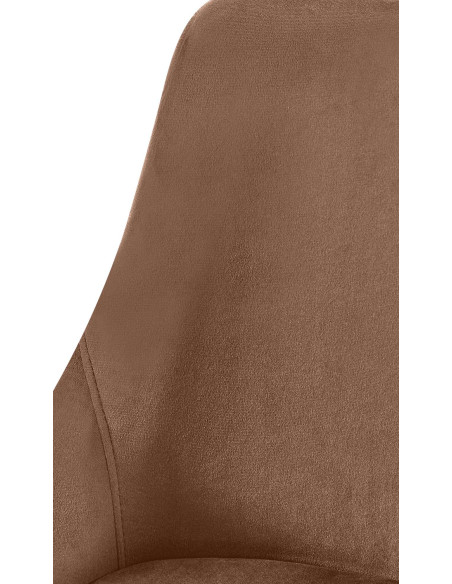 Chaise moderne en Velours Marron Métal Doré Jorvila - 4