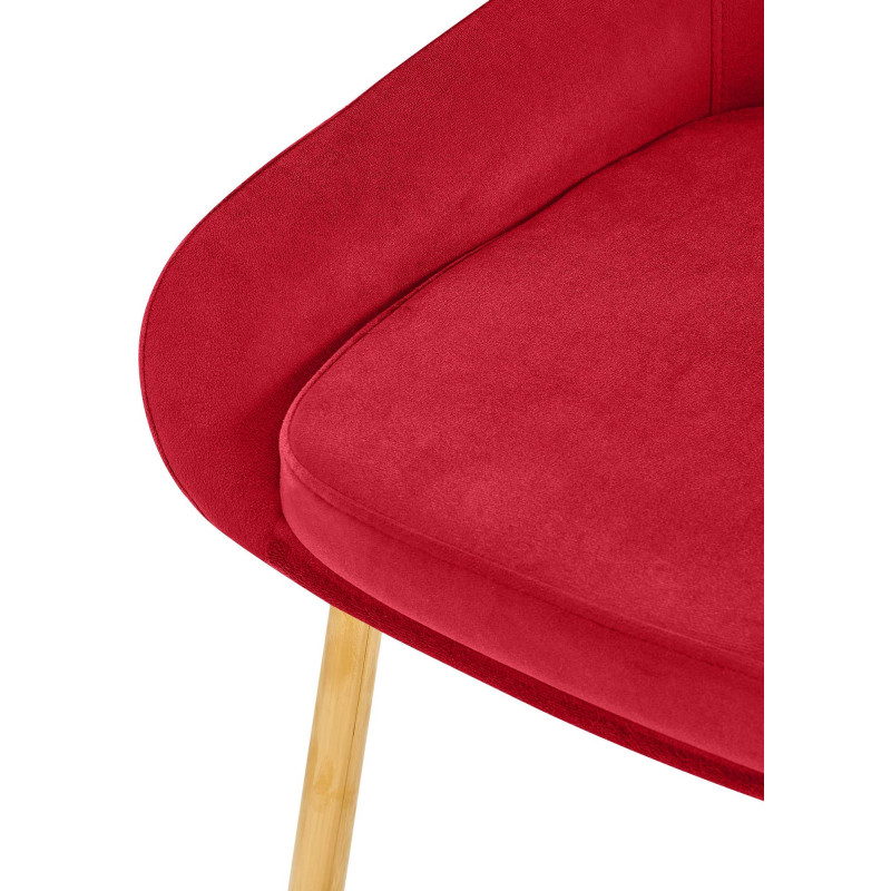Chaise moderne en Velours Rouge Métal Doré Jorvila - 3