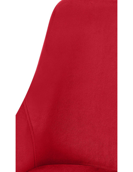 Chaise moderne en Velours Rouge Métal Doré Jorvila - 4