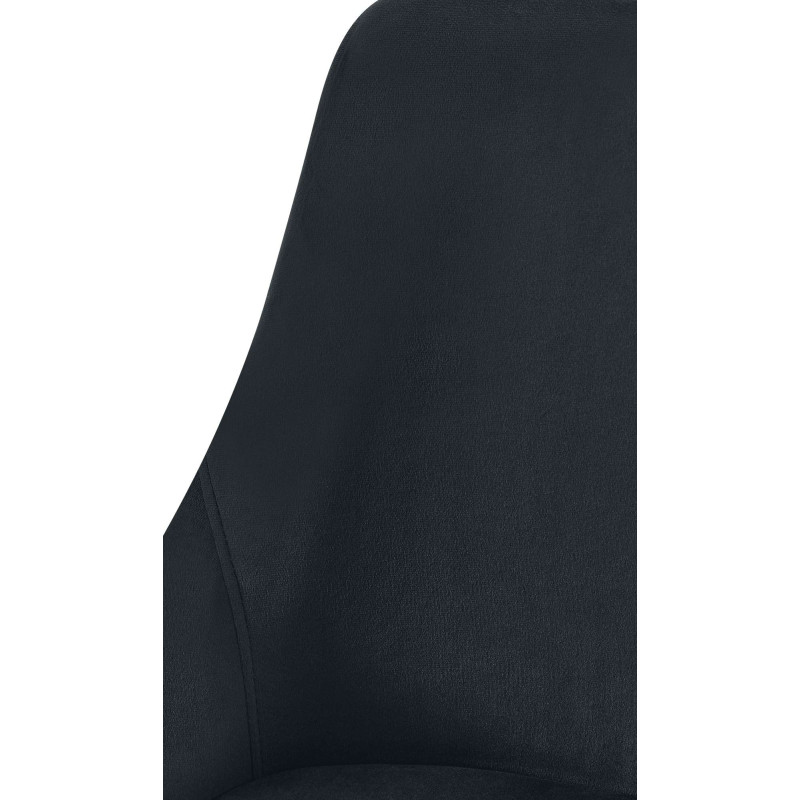 Chaise moderne en Velours Noir Métal Doré Jorvila - 4