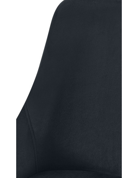 Chaise moderne en Velours Noir Métal Doré Jorvila - 4