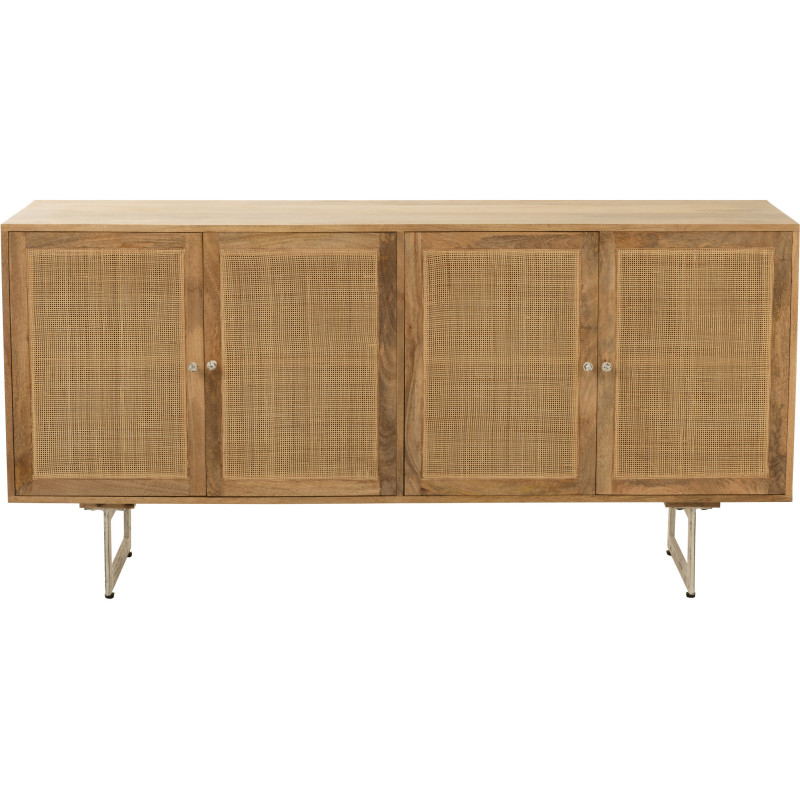 Buffet bas 4 portes Weaving en Bois de manguier Naturel Rotin - 3