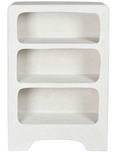 Bibliothèque design organique 3 niches Bois MDF Blanc Rugueux Résine Feelt - 2