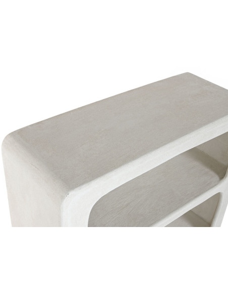 Bibliothèque design organique 3 niches Bois MDF Blanc Rugueux Résine Feelt - 4