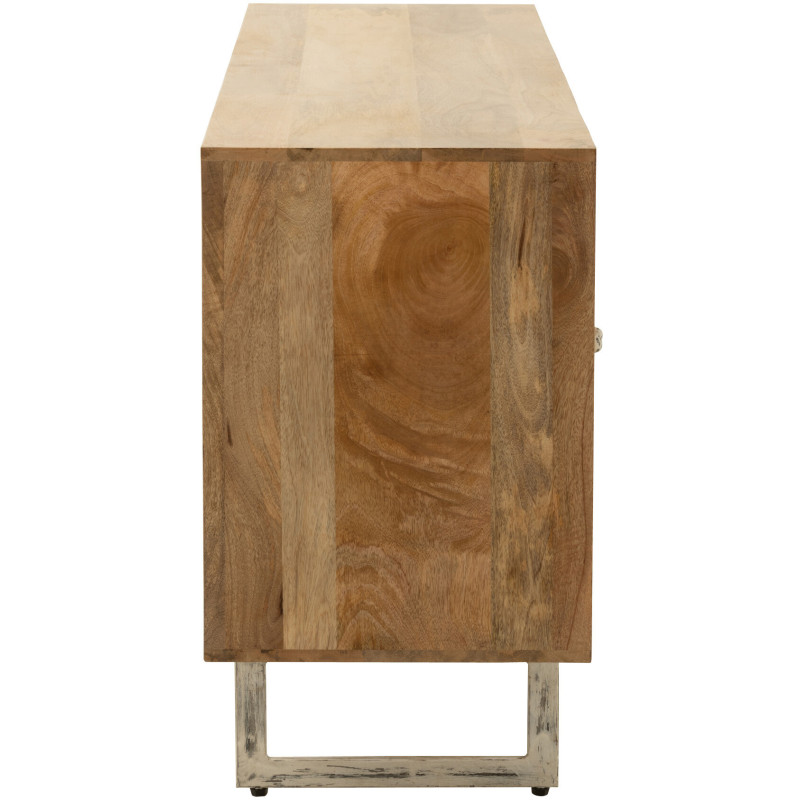 Buffet bas 4 portes Weaving en Bois de manguier Naturel Rotin - 4