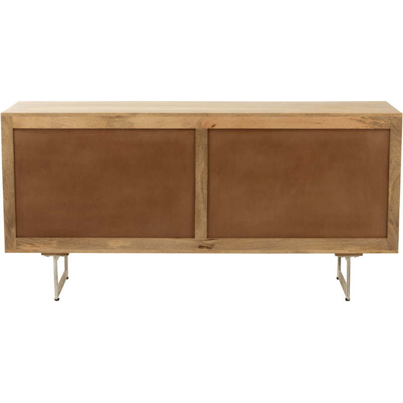 Buffet bas 4 portes Weaving en Bois de manguier Naturel Rotin - 5