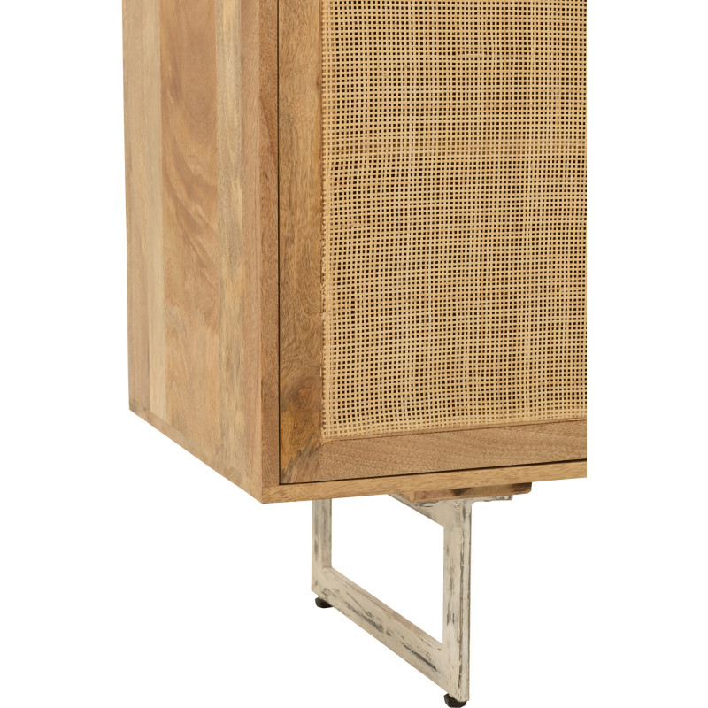 Buffet bas 4 portes Weaving en Bois de manguier Naturel Rotin - 6