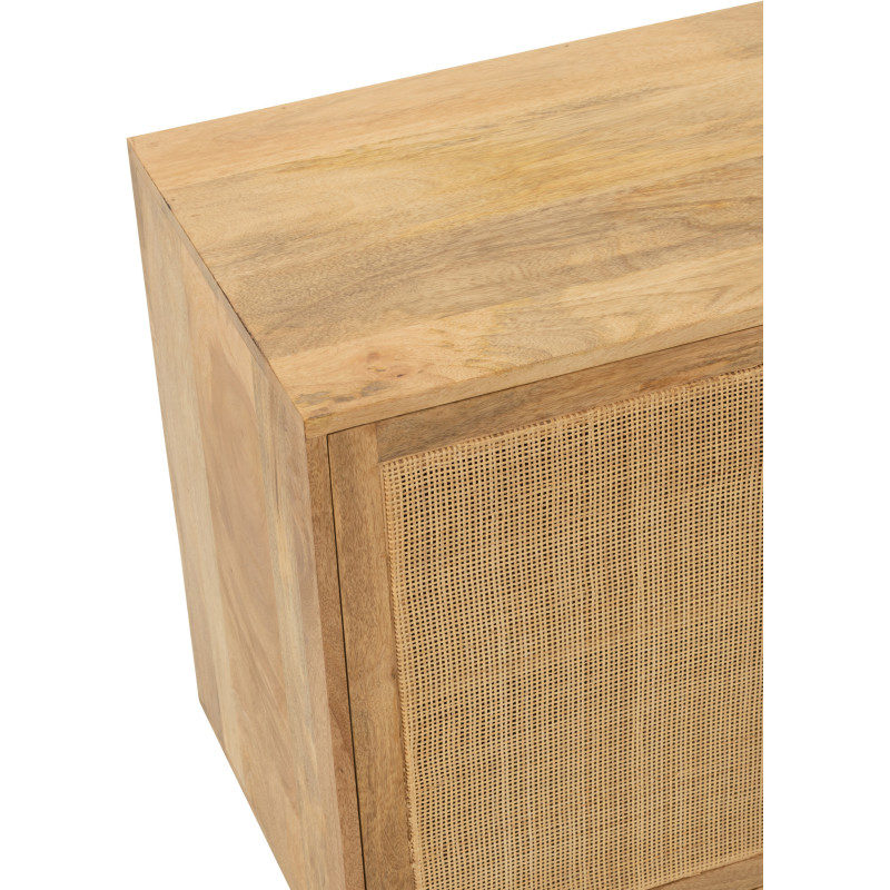 Buffet bas 4 portes Weaving en Bois de manguier Naturel Rotin - 8