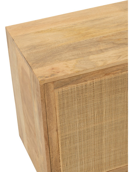 Buffet bas 4 portes Weaving en Bois de manguier Naturel Rotin - 8
