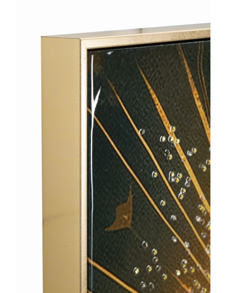 Toile murale peinte religieuse Madone au Sacré-coeur 72x102 avec cadre doré Madonna 