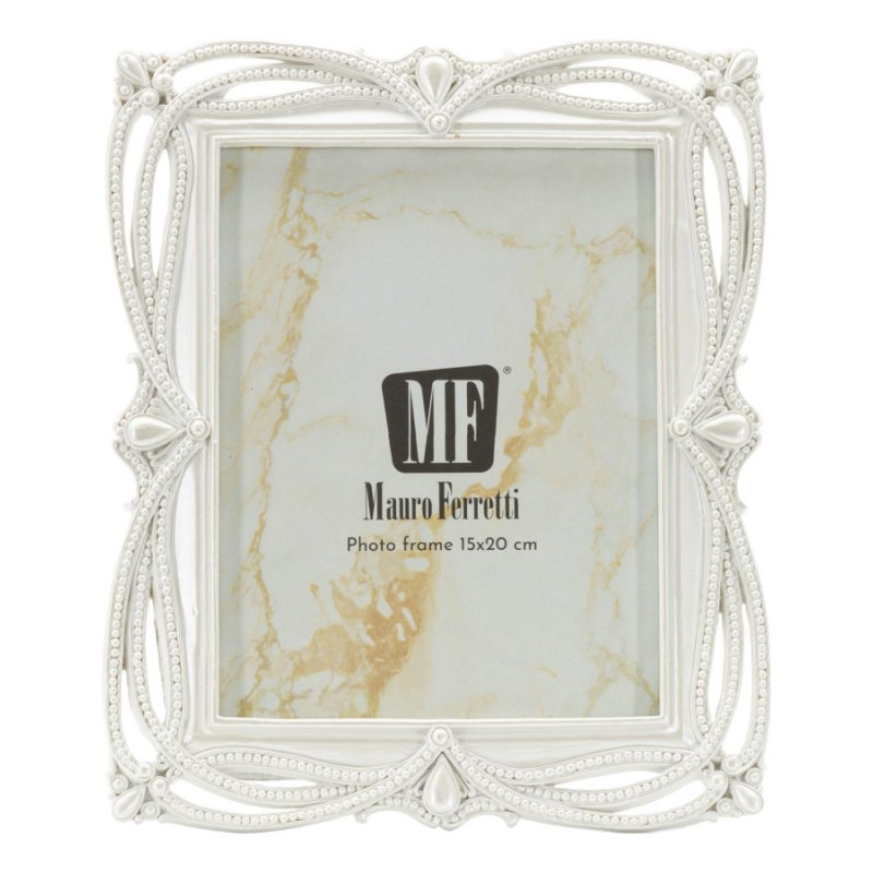 Cadre photo romantique Rubans pour photo 15x20 Résine Argenté Ribbon 