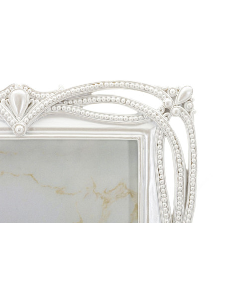 Cadre photo romantique Rubans pour photo 15x20 Résine Argenté Ribbon 