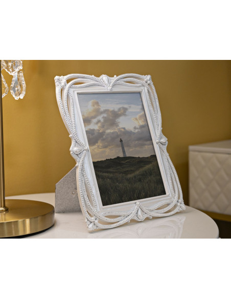 Cadre photo romantique Rubans pour photo 15x20 Résine Argenté Ribbon 