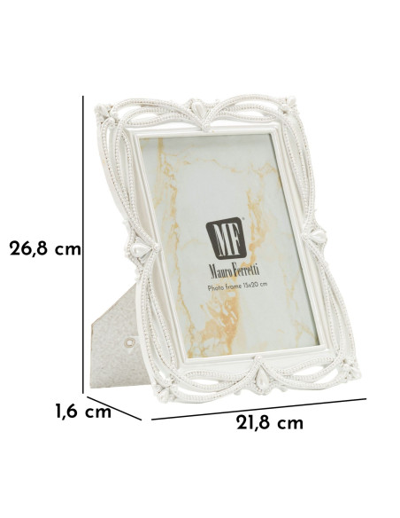 Cadre photo romantique Rubans pour photo 15x20 Résine Argenté Ribbon 