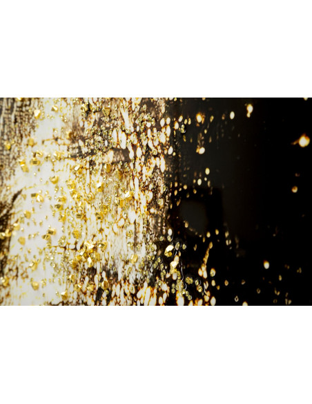 Grande Toile murale peinte Portrait Femme Or 52x102 avec cadre doré Nairobi 