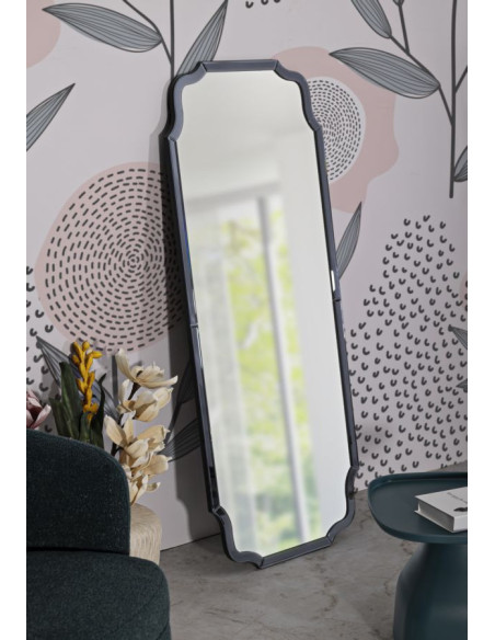 Grand Miroir mural oriental chic Rectangulaire 60x150 Bois MDF Gris Istanbul 