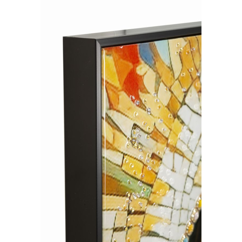 Toile murale peinte religieuse Madone en prière 72x102 avec cadre noir Madonna 