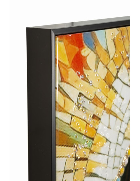 Toile murale peinte religieuse Madone en prière 72x102 avec cadre noir Madonna 