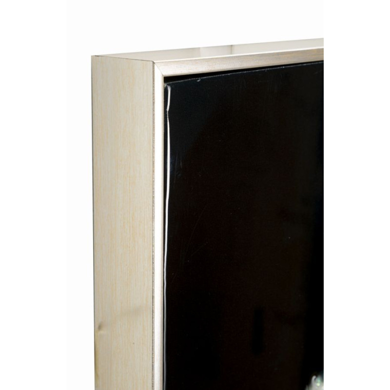 Grande toile murale peinte Danseuse pissenlits bras baissés 72x102 avec cadre argenté Dancing 