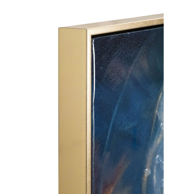 Toile murale peinte religieuse Jésus au Sacré-coeur 72x102 avec cadre doré Jesus 