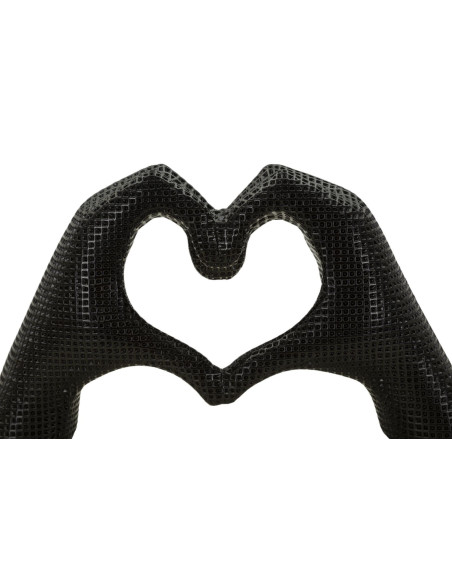 Sculpture déco moderne Mains Coeur 25 cm Résine Noir Brillant Lover 