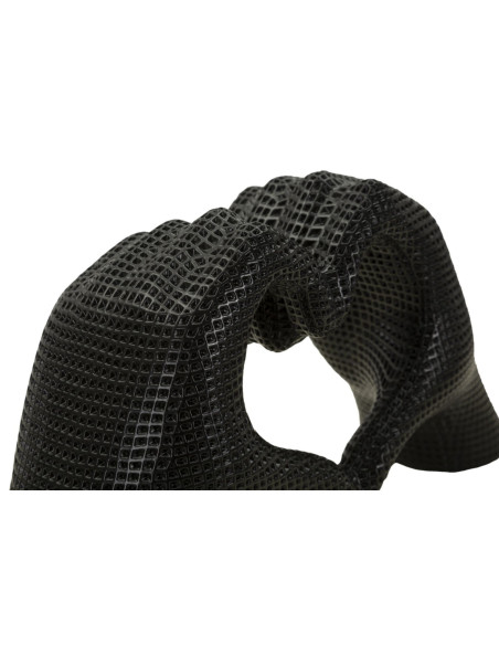 Sculpture déco moderne Mains Coeur 25 cm Résine Noir Brillant Lover 