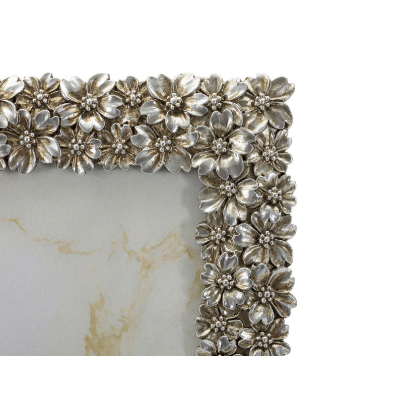 Cadre photo baroque Fleurs pour photo 15x20 Résine Argenté Flowy Mauro Ferretti - 4