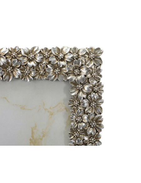 Cadre photo baroque Fleurs pour photo 15x20 Résine Argenté Flowy Mauro Ferretti - 4