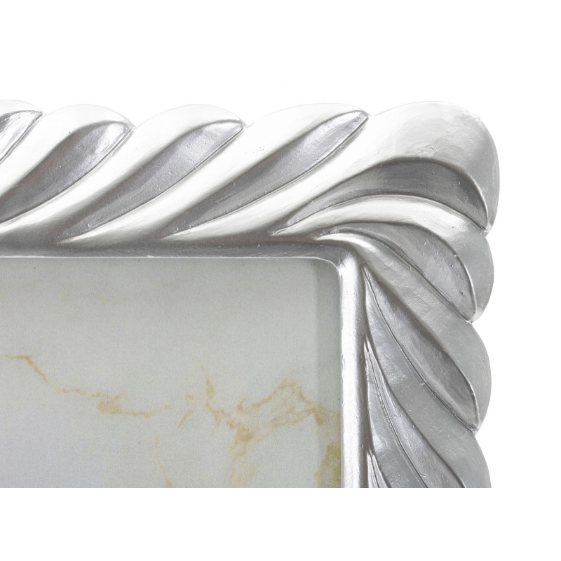 Cadre photo moderne torsades pour photo 15x20 Résine Argenté Carvy 